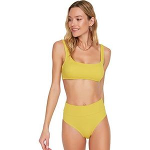 Trendyol Dames getextureerde gebreide bikiniset, Groen, 40