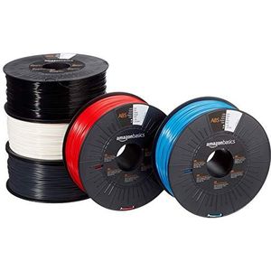 Amazon Basics ABS-filament, 3D-printer, 1,75 mm, 1 kg per spoel, 5 spoelen, 5 veelkleurig