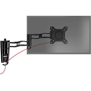 Duronic DM35W1X3 Enkele Monitor Muur Beugel | Aluminium | Arm voor 1 13”-30” LED LCD TV Televisie Scherm | VESA 75 100 plaat | Beeldscherm Standaard | Kantelt -15°/+15° Zwenkt 180° Draait 360°
