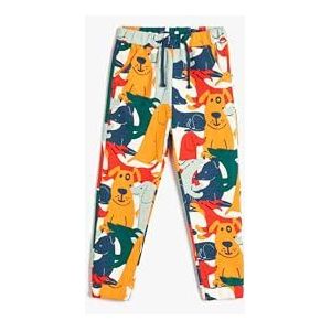 Koton Babyboy Jogger Sweatpants Animal Printed Pocket Detail Katoen, ecru design (03e), 9-12 Monate