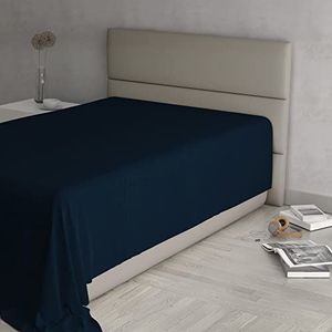 Max Color Hoeslaken, 100% katoen, effen, donkerblauw, Frans bed, 180 x 300 cm