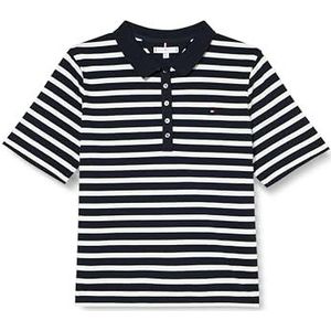 Tommy Hilfiger Dames CRV 1985 Reg Pique STP Polo Ss S/S polo's, blauw, 50, Bretonse woestijnhemel/Ecru, 50