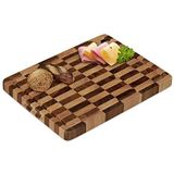 Relaxdays snijplank hout - groot - snijblok keuken - hakblok - antibacterieel - acacia