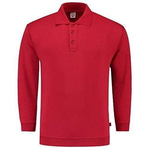 Tricorp 301005 Casual polokraag en tailleband sweatshirt, 60% gekamd katoen/40% polyester, 280 g/m², rood, maat M