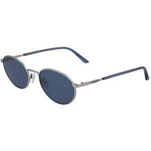 CALVIN KLEIN Eyewear CK20317S-045 zonnebril voor heren, Satijn Zilver/Solid Blauw, One Size