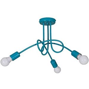 Light-Home Industrieel Pendellamp Edison - Moderne Hanglampe voor Woonkamer, Slaapkamer Eetkamer en Keuken – Metaal - 3 Lichtbronnen - Turkoois