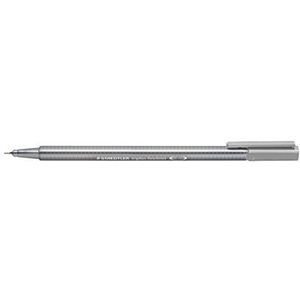 Staedtler 334 Triplus Fineliner Superfine Puntpennen, 0,3 mm, Zilvergrijs, Doos van 10