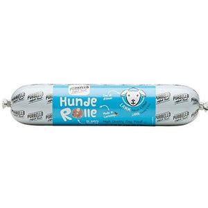 PURBELLO Hondenrol lam met wortels en erwten - monoprotein hondenvoer met hoog vleesgehalte - natvoer voor honden - hondenworst snijbestendig & graanvrij - 8 x 400 g