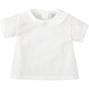 BABIDU Meisjeshemd, katoen, plumetti, wit, ronde hals, uniseks, baby, Wit, 4 años