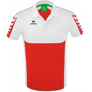 Erima Unisex Six Wings Sport Poloshirt, rood/wit, 3XL