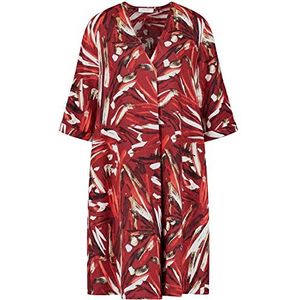 GERRY WEBER Edition dames jurk, Dark Cherry/rood/ecru/print, 44