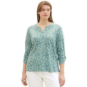 TOM TAILOR T-shirt voor dames, 34840 - Green Abstract Leaf Print, 46 NL