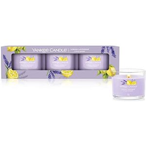Yankee Candle geurkaarsen geschenkset | Lemon Lavender gevulde offerkaarsen | Was gemaakt van een sojamix | 3 stuks