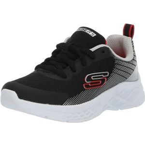 Skechers Boys, sneakers, zwart textiel/synthetisch/zilver & rood tri, 36 EU, Zwart Textiel Synthetisch Zilver Rood Tri, 36 EU