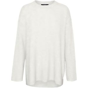 VERO MODA Dames Vmpalma Ls O-Neck Long Pullover Noos gebreide trui, wit (snow white), XS