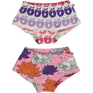 Småfolk Girl's 3 stuks onderbroeken met meerdere prints hipster slipjes, zeeroze, 9-10 jaar, Sea Pink, 9-10 Jaren