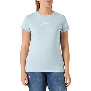 HUGO T-shirt voor dames, Licht/Pastel Blue451, L