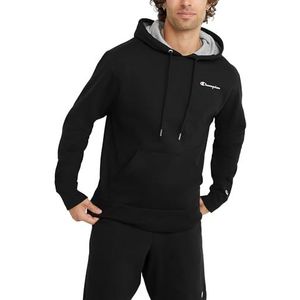 Champion Herenhoodie, Powerblend, fleece, comfortabel sweatshirt voor mannen (Reg. of Big & Tall), Black-y08160, S