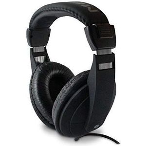 Metronic 480143 hoofdtelefoon, bekabeld, zwart, licht en verstelbaar, stereo, 6 m kabel, 3,5 mm jack + 6,35 mm adapter