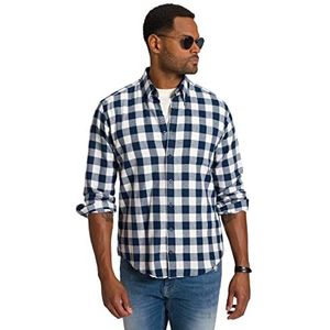 STHUGE Herenoverhemd 1/1, MF, kent, print op de rug, mat nachtblauw, 6XL, mat nachtblauw, 6XL