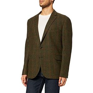 HACKETT LONDON Heren GREEN TWEED WPANE Jacket, 6AHGREEN/ORNGE, 48