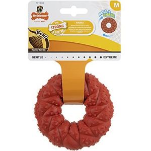 Nylabone Sterke Natuurlijke Rubber Hond kauwt Speelgoed, Bouncy, Rundvlees Smaak, Medium, voor honden 0-16kg