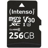 Intenso - microSDXC - Geheugenkaart - Zwart - 256GB - C10 UHS-I Professional