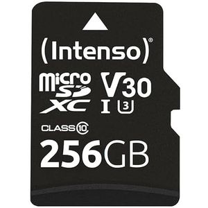 Intenso - microSDXC - Geheugenkaart - Zwart - 256GB - C10 UHS-I Professional