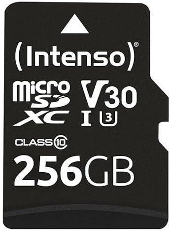 Intenso - microSDXC - Geheugenkaart - Zwart - 256GB - C10 UHS-I Professional