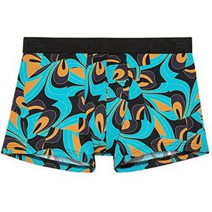 HOM Jimi Boxer (Blue Print), Blauwe oranje en zwarte psychedelische print, L