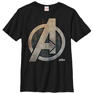 Marvel Boys' Avengers: Infinity War Metal Logo T-shirt, zwart, XS