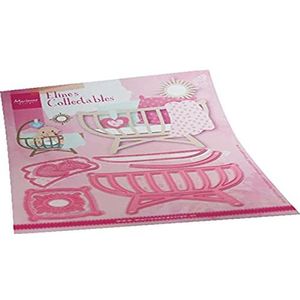 Marianne Design COL1495 Collectables, Elines babybed, voor gedetailleerde stansvormen en reliëftails in papier, roze, 12,8 x 9,2 cm, 7-delig