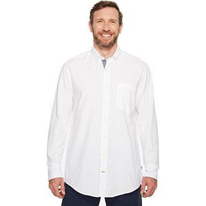 Nautica Mannen lange mouw Button Down Solid Oxford Shirt, Kleur: wit, 2X