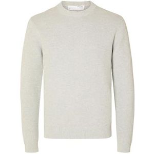 SELETED HOMME Heren Slhdane Ls Knit Structure Crew Neck Noos gebreide trui, lichtgrijs gem., XL