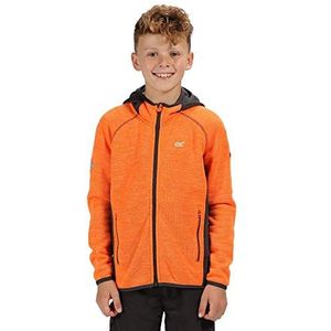 Regatta Kid's Dissolver II Extol Stretch Knit Effect Hooded Fleece, Blaze Oranje/Seal Grijs, 9-10 jaar