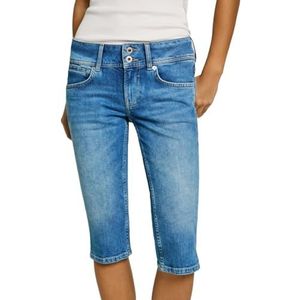 Pepe Jeans Dames CROP LW Shorts, blauw (Denim - IC1), 24, Blauw (Denim - Ic1), 24W