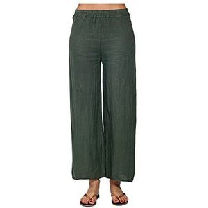 Bonamaison TRYSC101503 Casual broek voor dames, lichte kaki, XL
