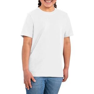HRM Kinder Luxe Ronde Hals T-shirt, Wit , Maat 128 I Fair Trade T-shirt Jongens & Meisjes met Ronde Hals, 160 g/m² I Gemaakt van 100% Organisch Katoen