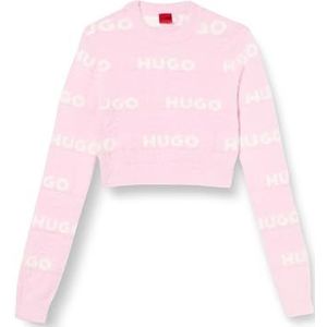 HUGO Slotelle Gebreide sweater voor dames, Licht/Pastel Pink689, XL