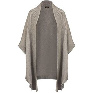 ApartFashion APART Gebreide poncho voor dames, met smalle volant cardigan, sweater, grijs, normaal, grijs, L