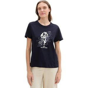 TOM TAILOR T-shirt voor dames, 10360 - Real Navy Blue, XL