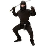 Widmann - Ninja-kostuum voor kinderen, jas met kap, broek, riem, masker, arm- en beenbanden, themafeest, carnaval