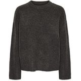 Pcana Ls O-Neck Knit Pwp Bc, dark grey melange, M