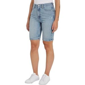 Korte Broeken - Ash - Katoen - Hoog Taillehoogte - Lichte Wassing