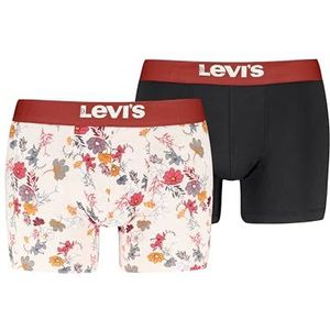 LEVIS Men's Flower All Over Print Boxer, Red Combo, S (2-pack), Red Combo, S