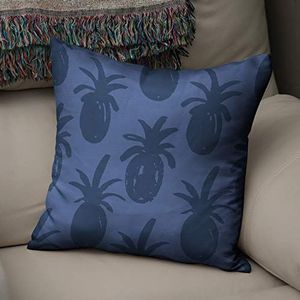 BonaMaison Decoratieve Kussensloop, Blauw Kussenhoezen Bank, Zitkussen, Decoratieve Kussenhoesjes, Kussensloop; Sofa, Slaapkamer, Kantoor, Auto 43x43 Cm - Ontworpen en Vervaardigd in Turkije