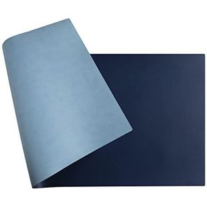 Exacompta - Ref. 29124E - 1 bureauonderlegger voor thuis - in tweekleurig kunstleder (polyurethaan) - zacht en stevig - afmetingen 35 x 60 cm - marineblauw/blauwe kleur - opgerold geleverd
