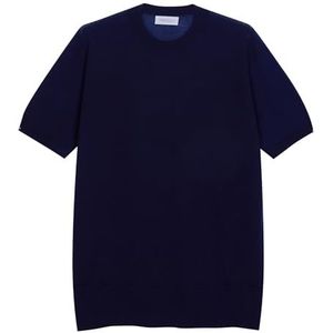 Diana Studio - T-shirt van jersey, heren, 100% lyocell, korte mouwen, casual fit, gemaakt in Italië, Blauw Navy, M