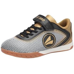 JAKO Unisex J-SI Course Ev indoorsportschoenen voor kinderen, Jet Black Rich Gold, 28 EU