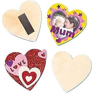 Baker Ross EF359 magneten van houten hart-voor het vormgeven en knutselen van kinderen voor Valentijnsdag en Moederdag (10 stuks), houtkleuren, 8 cm